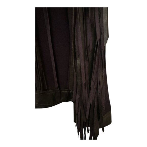 Black Fringe Moto Jacket - Size - Picture 4 of 11